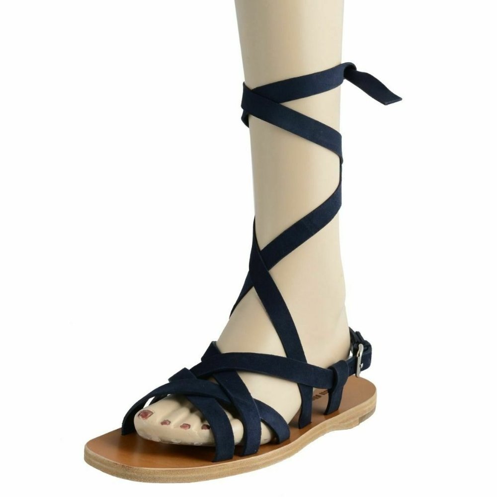 Miu Miu Women's Suede Strappy Open Toe Sandals